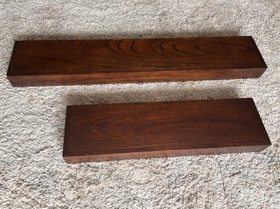 Crate & Barrel Floating Wall Shelf Set Dark Walnut 36  & 24  Modern Wall Mounted