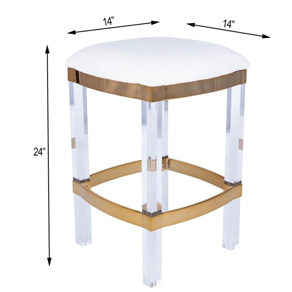 Beaumont Lane Metropolitan Living Acrylic and Polished Brass Counter Stool in... - Image 2 of 4