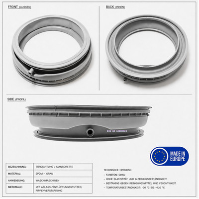 Washer Door Seal Gasket EU Made for BOSCH Maxx/WFO Series WF02050AU/08