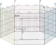 Cancellino per Cani a 6 Pannelli Con Chiusura a Scatto, Cancello per Cani Taglia