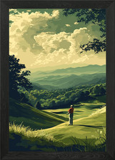 Golf Framed Wall Art Poster Canvas Print Picture