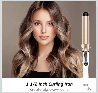 Hoson Lockenstab Zange 38 mm großer Schaft Lockenstab für lange & mittlere