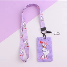 Cute Disney Daisy Duck Lanyard Card Holder Strap Badge ID Case For Girls Gift