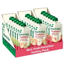 Beech-Nut Stage 2 Baby Food Pouches Variety Pack, Fruit 18 pouches, Multi