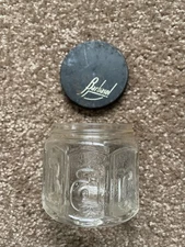 VINTAGE EMBOSSED & FROSTED BARBASOL SHAVING CREAM EIGHT SIDED JAR with LID