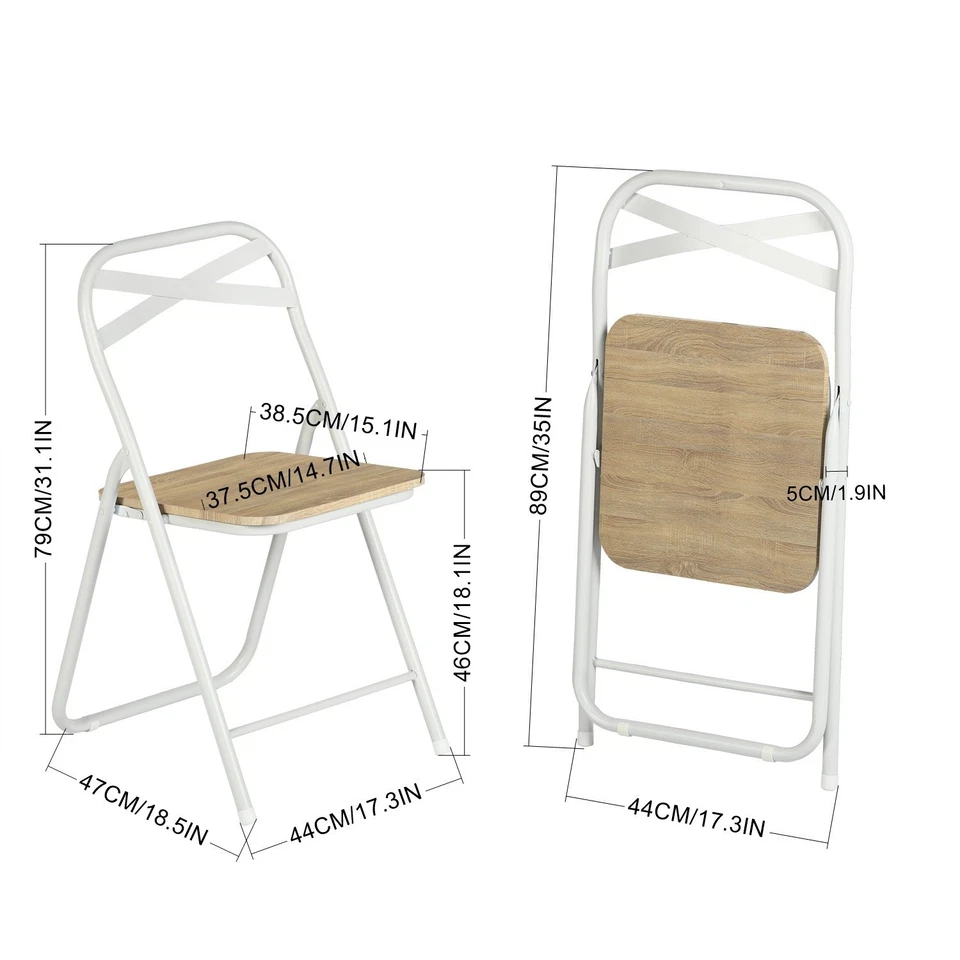 Juego de sillas de mesa de comedor plegables HomyCasa, cocina, patio, juego de cartas, multiusos Foto 4 de 4