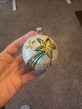 Vintage Rare Mica Covered Shooting Star Christmas Ornament