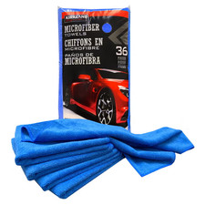 Kirkland Signature Ultra Plush Microfiber Towel, Blue, 16 in X 16 In, 36-Count
