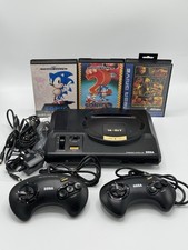 Sega Mega Drive Console 16-BIT PAL Bundle With Controllers Games Sonic WWF Raw