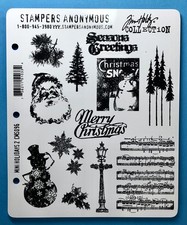 Tim Holtz MINI HOLIDAYS 2 CMS096 Stampers Anonymous santa snowman christmas card