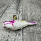 Antique Milk Glass Figural Bird Christmas Light Bulb Japan Pink White 1930s C6