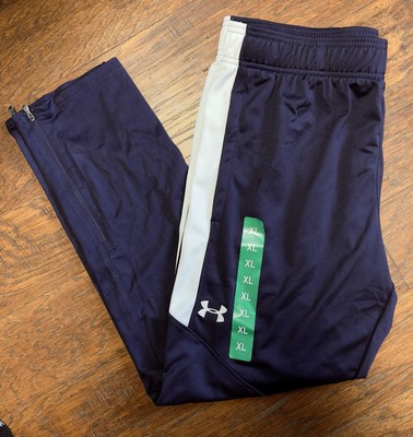 NWT Under Armour Pants Men XL Navy Blue Rival Knit Warm-Up Basketball Zip Ankle