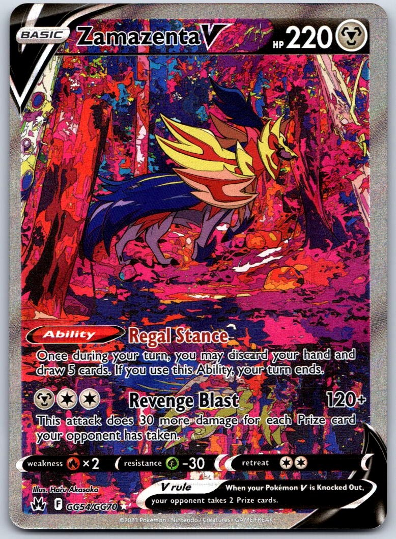 Zamazenta V Holo Ultra Rare SWSH: Crown Zenith: Galarian Gallery GG54/GG70 NM