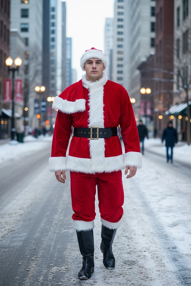 Traje de Papá Noel de pana de lujo Rubies 1985 de colección se adapta a 40-46 ignífugo hecho en EE. UU. Foto 2 de 4