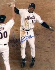 LENNY HARRIS NEW YORK METS SIGNED 8X10 PHOTO W/COA