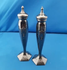 Vtg Weidlich Bros WB Mfg Co Silver Plated Salt and Pepper Shakers 2890 art deco