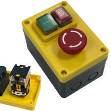 NVR Stop/Start Switch Button Universal Lathe Mill Drill With Emergency D Pole UK