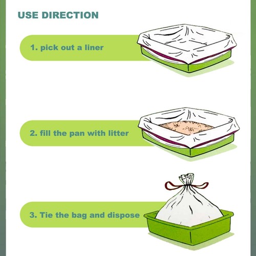 3 Boxen Katzentoilette Einlagen, Kordelzug Katzentoilette Tasche, extra groß. - Bild 3 von 6