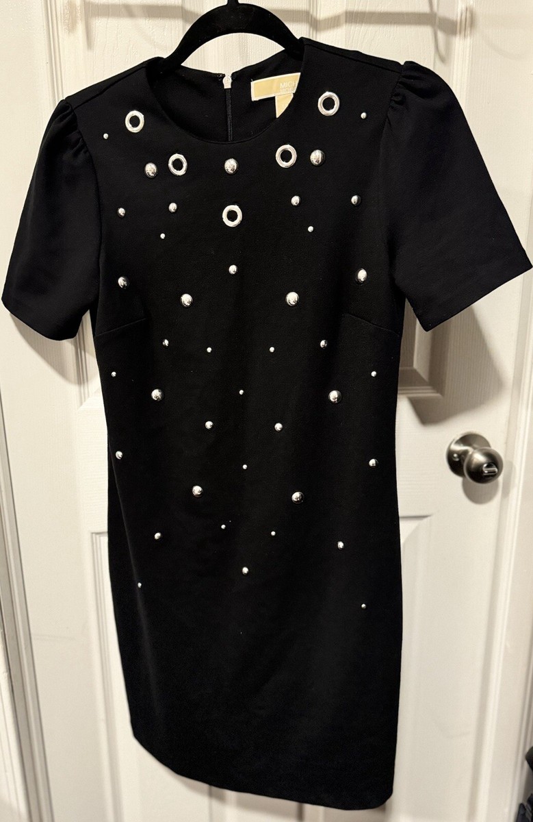 michael kors knit mini dress Studded Short Sleeve Black Sweater XS (fit S, M) Kors outlet
