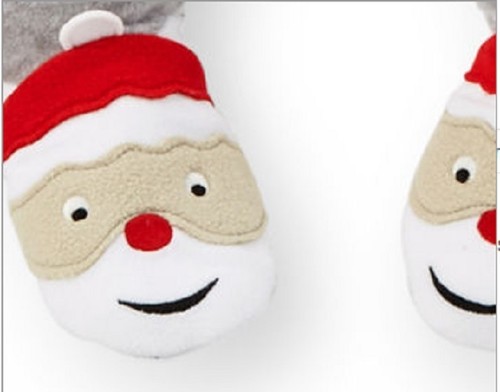 SALE Santa's Helper Gray Stripe Santa Face Feet Sleeper Playwear SIZES NWT - Picture 2 of 2