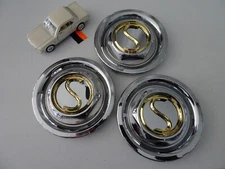 Set of 3 S Sendal Chrome Custom Wheel Center Cap # GMC-5502