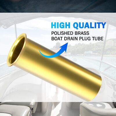 Hasanbar Brass Boat Drain Tube – 3" Long X 1" ID – Replacement Marine Drain Plug Tube