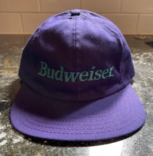 Budweiser Beer Scrunchie Back Hat Vintage Made In USA Embroidered!!