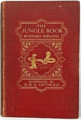 1912 THE FIRST JUNGLE BOOK Antique COLOR EDITION Rudyard KIPLING Disney DETMOLD