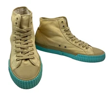 PF Flyers Posture Foundation Hi Top Retro Sneakers Mens 12 W 13.5 Canvas Beige