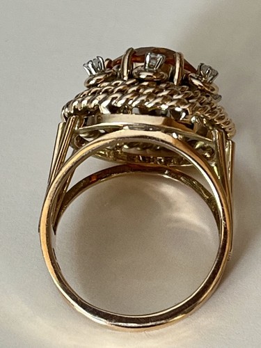 5378- Anillo Bola Años 1940 Hilo de Oro Amarillo Citrino - Imagen 3 de 5