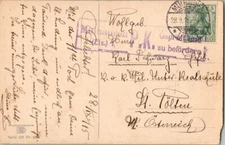 Germany 5pf Germania 1915 Mulhausen (Els.) PPC to St. Polten, Austria.  Mulhause