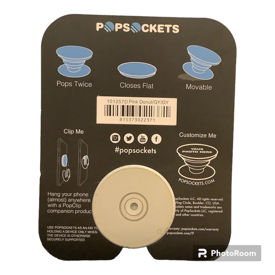 Popsockets Phone Grip And Stand ~ Pink Donut New! - Image 2 of 2