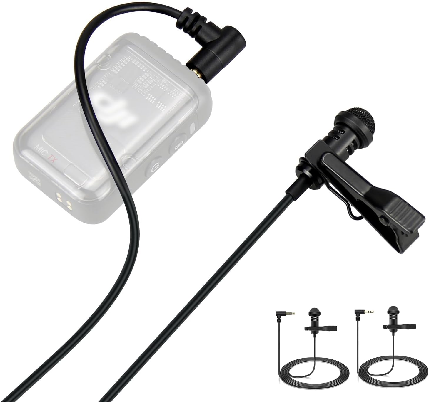 2-Pack Lavalier Microphone Compatible DJI Mic 2 / Mic 1 Rode Wireless Interview