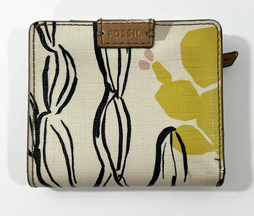 Fossil bifold Wallet Floral Cactus Succulent Print PVC Snap w Coin Zip  Travel | eBay