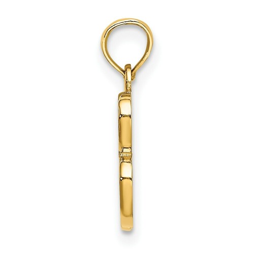 14K Yellow Gold Polished B Script Initial Pendant - 第 2/4 張圖片