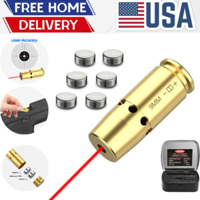 Training 9Mm Red Laser Bore Sight Cartridge Trainer Outdoor Dry Fire Shooting US