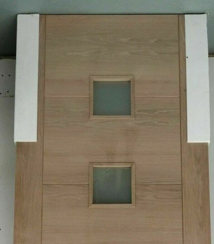 Oak Iseo 4 Light Obscure/Satin/Frosted Glazed Internal Doors 35mm - Picture 7 of 9