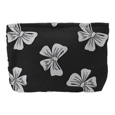 1 Pc Women Portable Jacquard Bow Makeup Bag for Travel Vacation Bathing Wedding