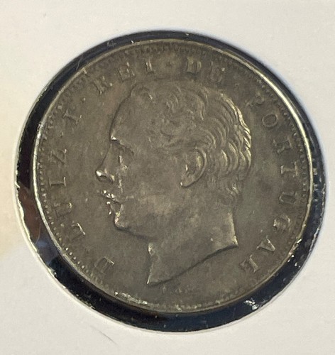 Portugal 10 reis 1883 Luiz I & Value in Wreath KM#526 Bronze aXF B1371 - Picture 10 of 14