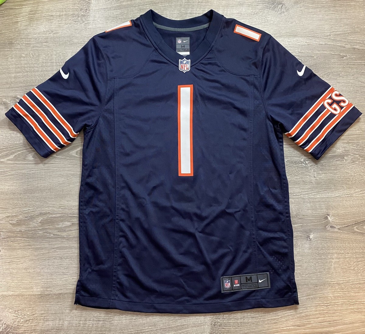 Justin Fields NFL On Field Jersey Mens Size Medium Blue Nike Chicago Bears  #1 🔥