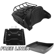 Chopped Trunk Backrest Pad &Base Plate Fit For Harley Street Road Glide 2014-Up