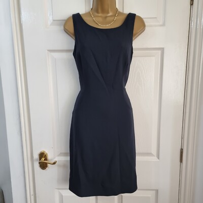 Hobbs Morella Navy 100% Wool Dress Size 12 BNWT RRP £139 Formal Work Business