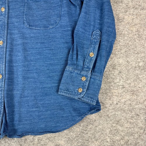 Faherty Sun Washed Knit Button Up Shirt Long Sleeve Blue Womens Large L - Imagen 6 de 12