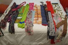 Large group of High End Vintage Silk Fashion Scarves
