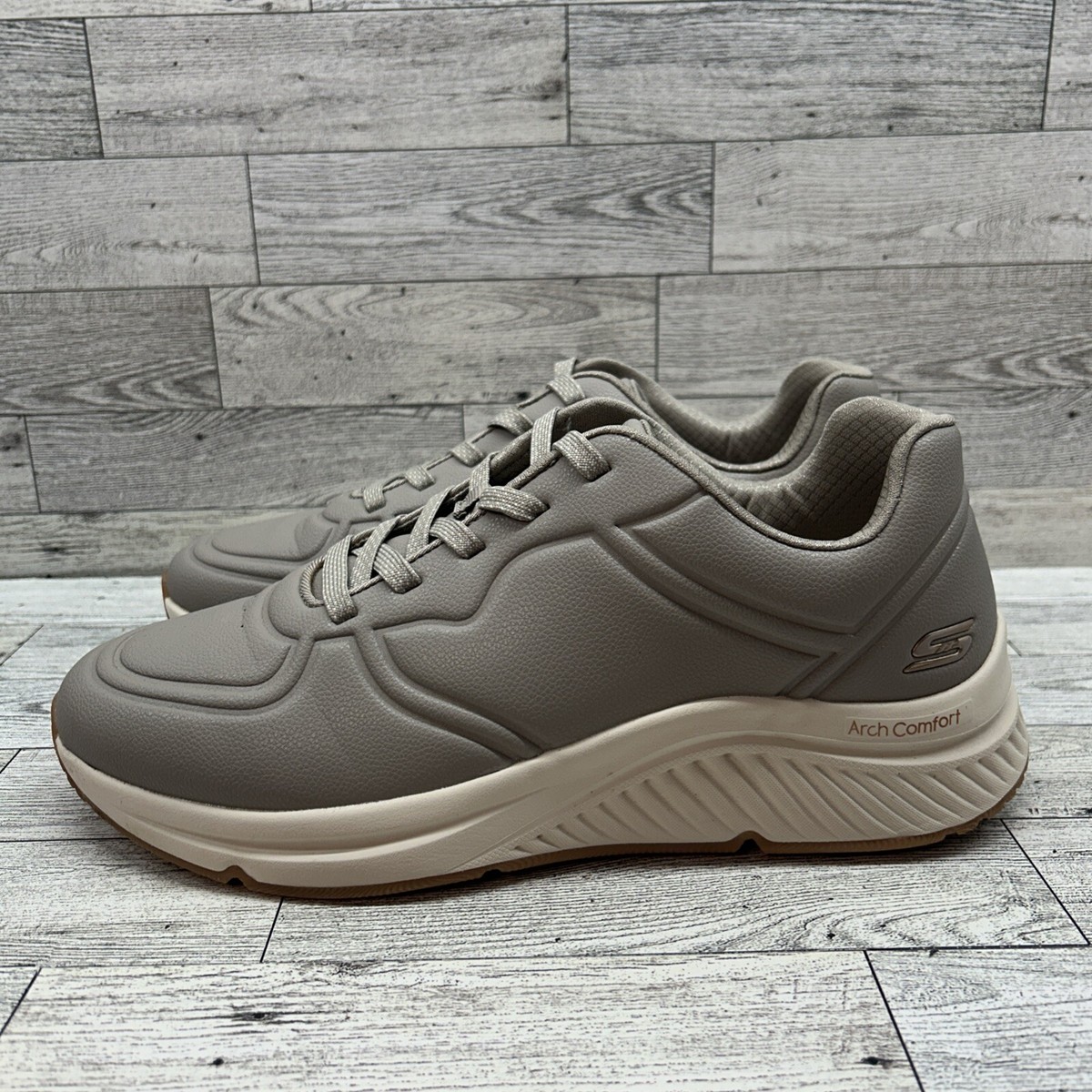 2106✨ Skechers Bobs Arch Comfort Walking Shoes Sneakers 117560 Tan Taupe