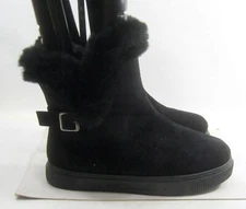 Bamboo Black Winter Flat Ankle Boots  WOMEN Size      10