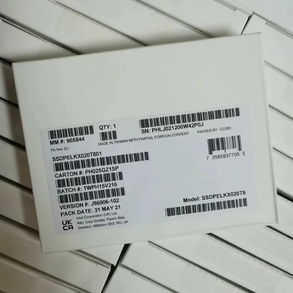 2TB INTEL SSD Series DC P4511 22*110 M.2 SSDPELKX020T8 Solid State Drive 1.95PBW - Image 4 of 4