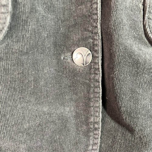 VTG Corduroy Charcoal Button Up Coat Fashion Bug SZ 16W Y2K 90s Plus Size - Picture 6 of 12