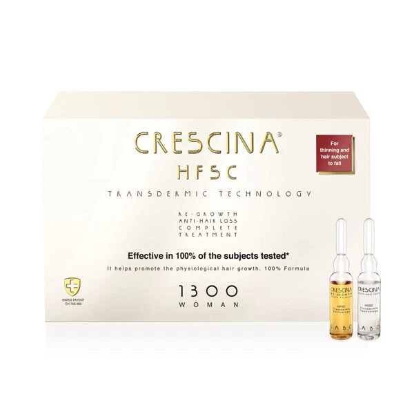 CRESCINA TRANSDERMIC HFSC 1300 Hair Regrowth Anti Loss Women 20+20 Ampoules