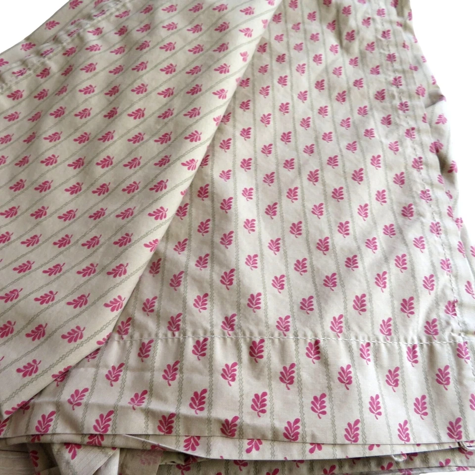 Sábana plana completa Martha Stewart Everyday 1 funda de almohada beige hoja roja vintage EE. UU. Foto 4 de 4